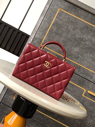 Rectangular Quilted Top Handle Bag