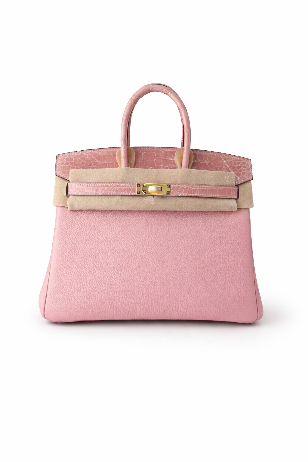 Hermès Birkin 25 Crocodile Touch in togo leather Pink color / Gold Hardware 01