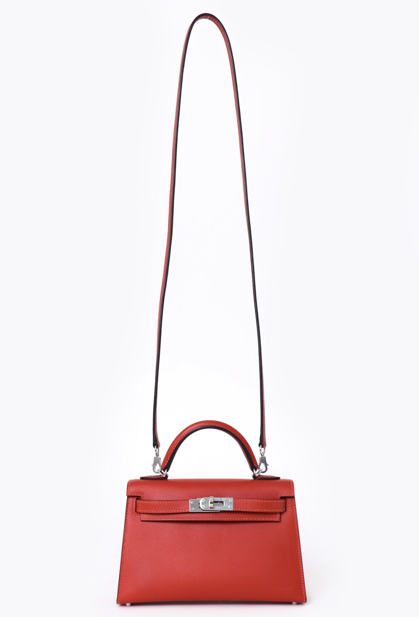 Red Swift Mini Kelly II Sellier Sliver Hardware 01