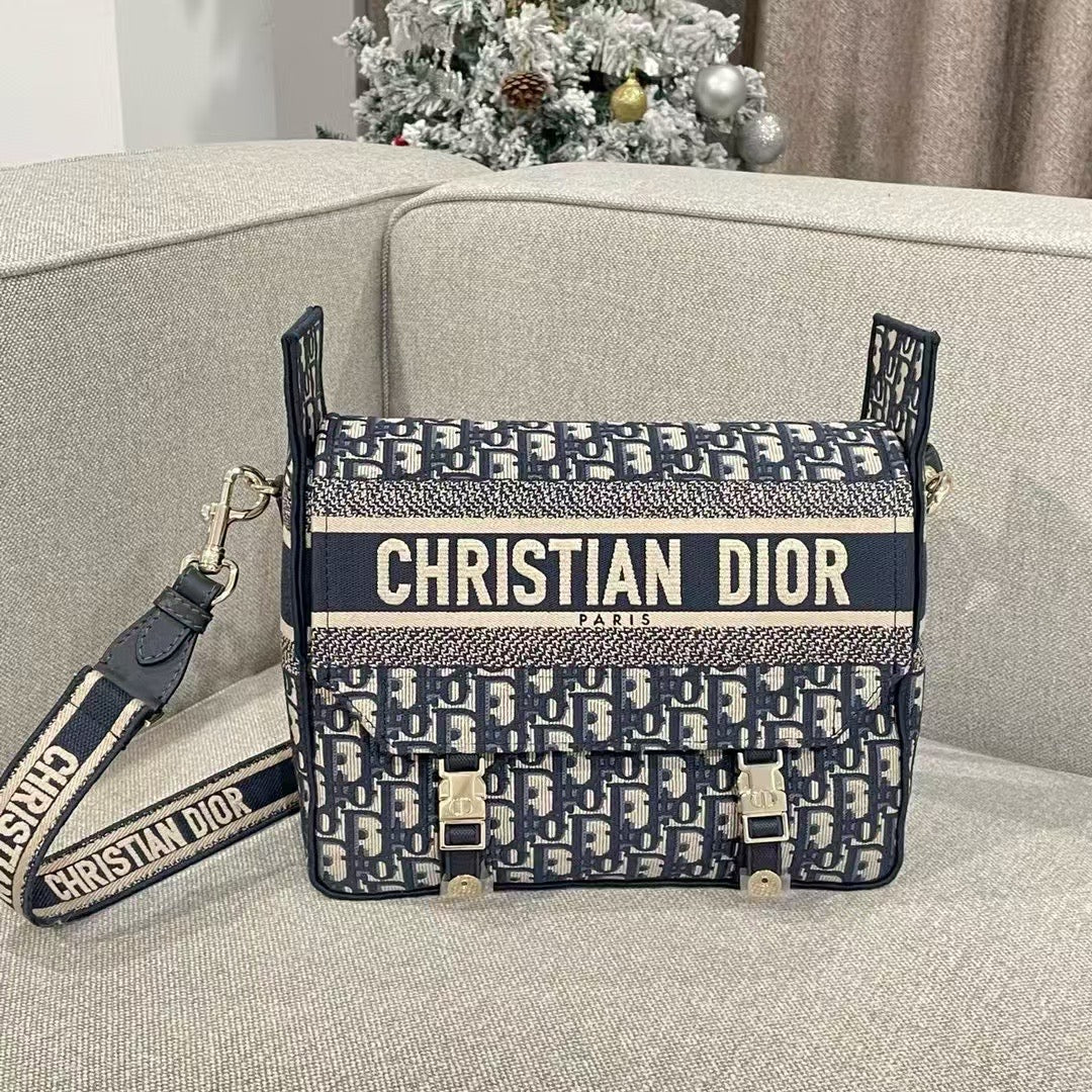 Boxy Monogram Shoulder Bag with Statement Strap