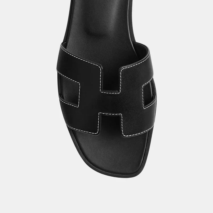 Black Oran calfskin sandal