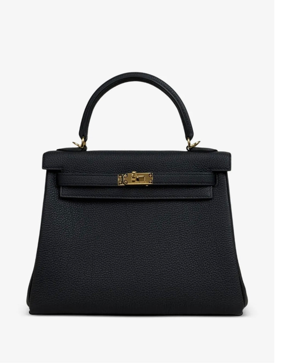 Kelly 28 Togo black gold hardware 01