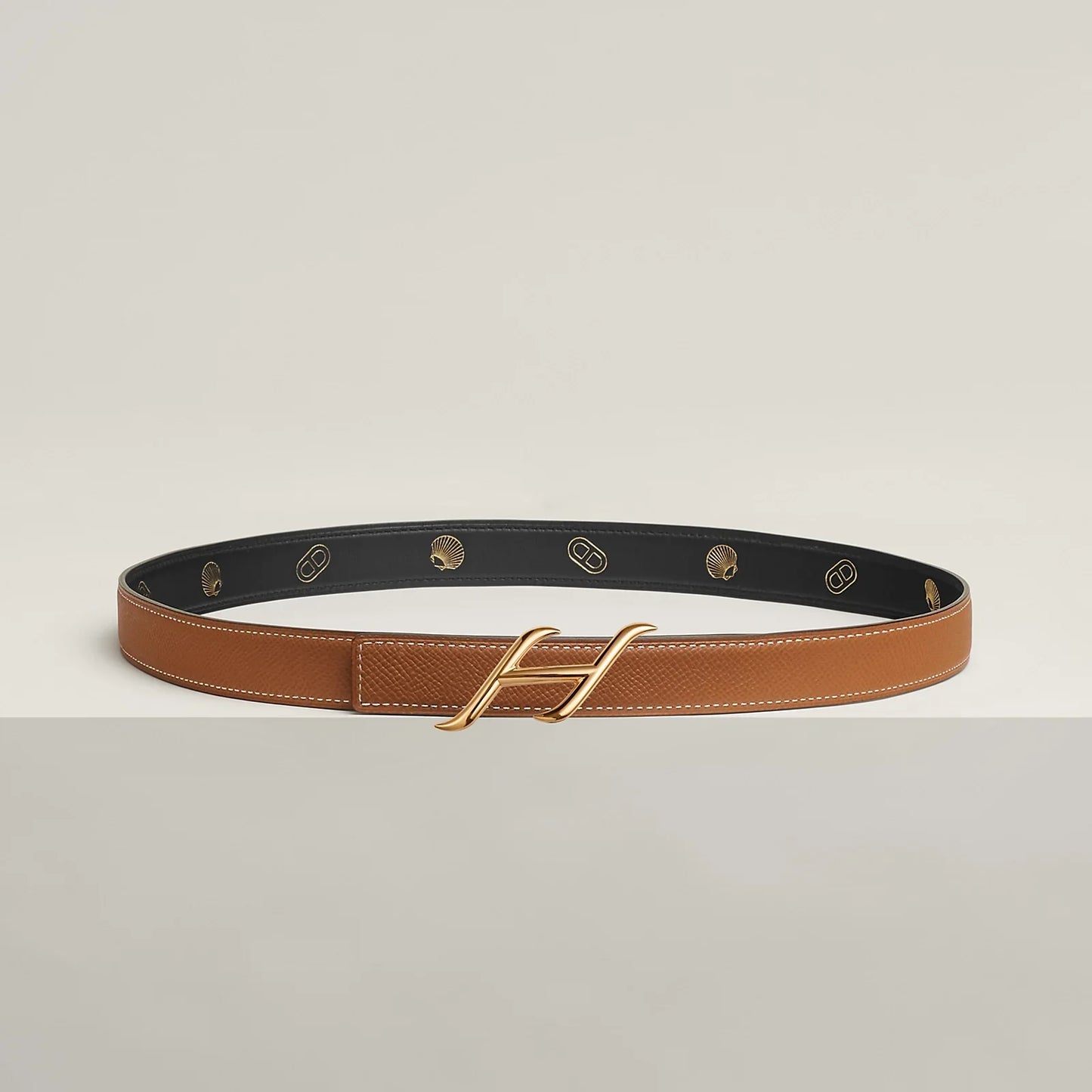 HDN BELT BUCKLE & REVERSIBLE LEATHER STRAP 24 MM