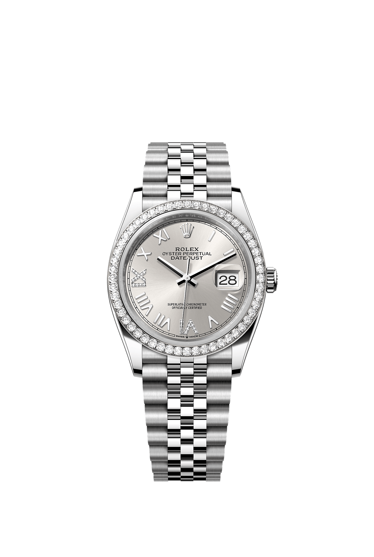 Datejust 36 36mm Oystersteel White Gold Dark Grey Diamond Dial Jubilee Bracelet Self-Winding Watch