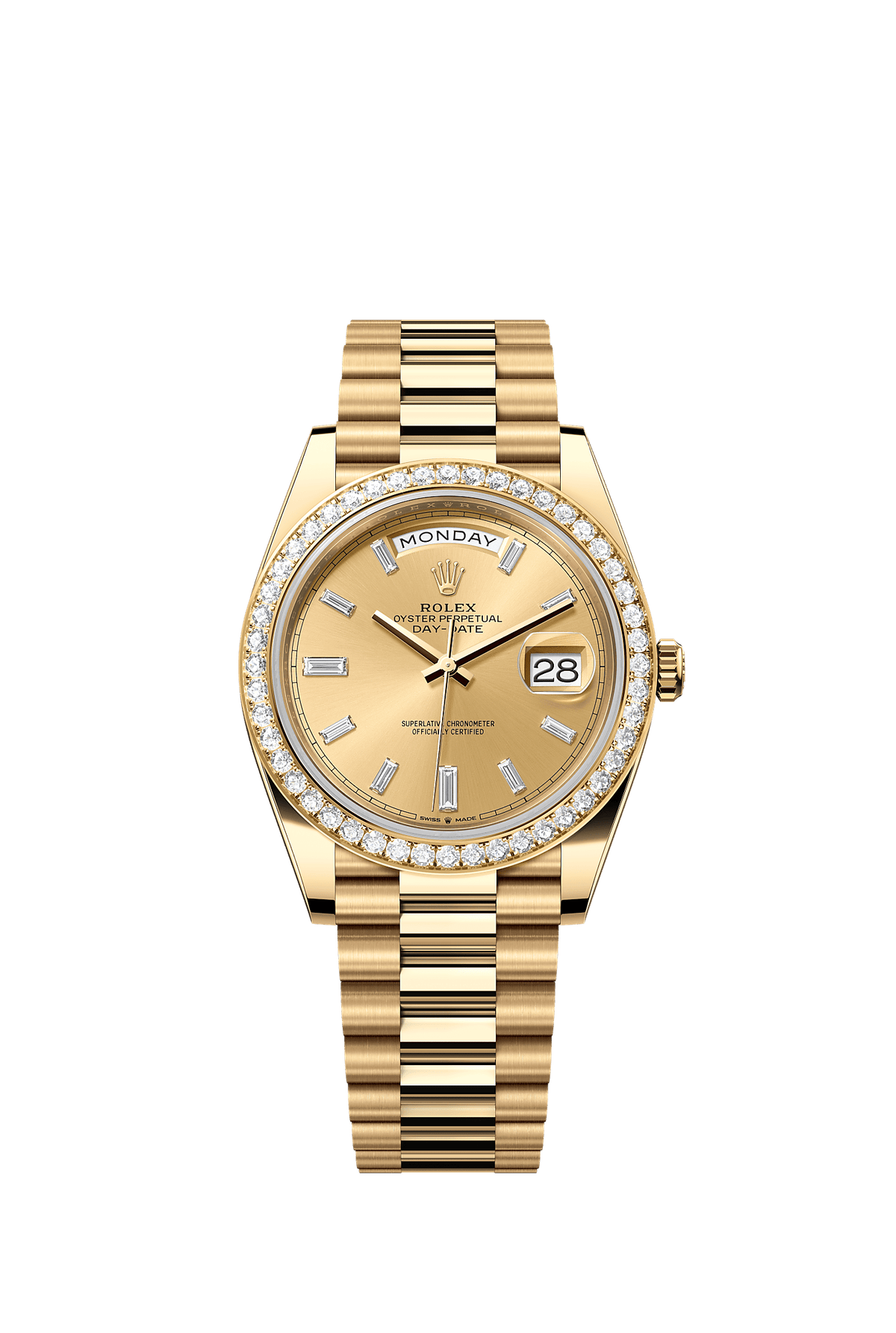 Day-Date 40 Oyster Perpetual Chronometer Watch 40mm 18ct Yellow Gold Champagne Diamond Dial President Bracelet
