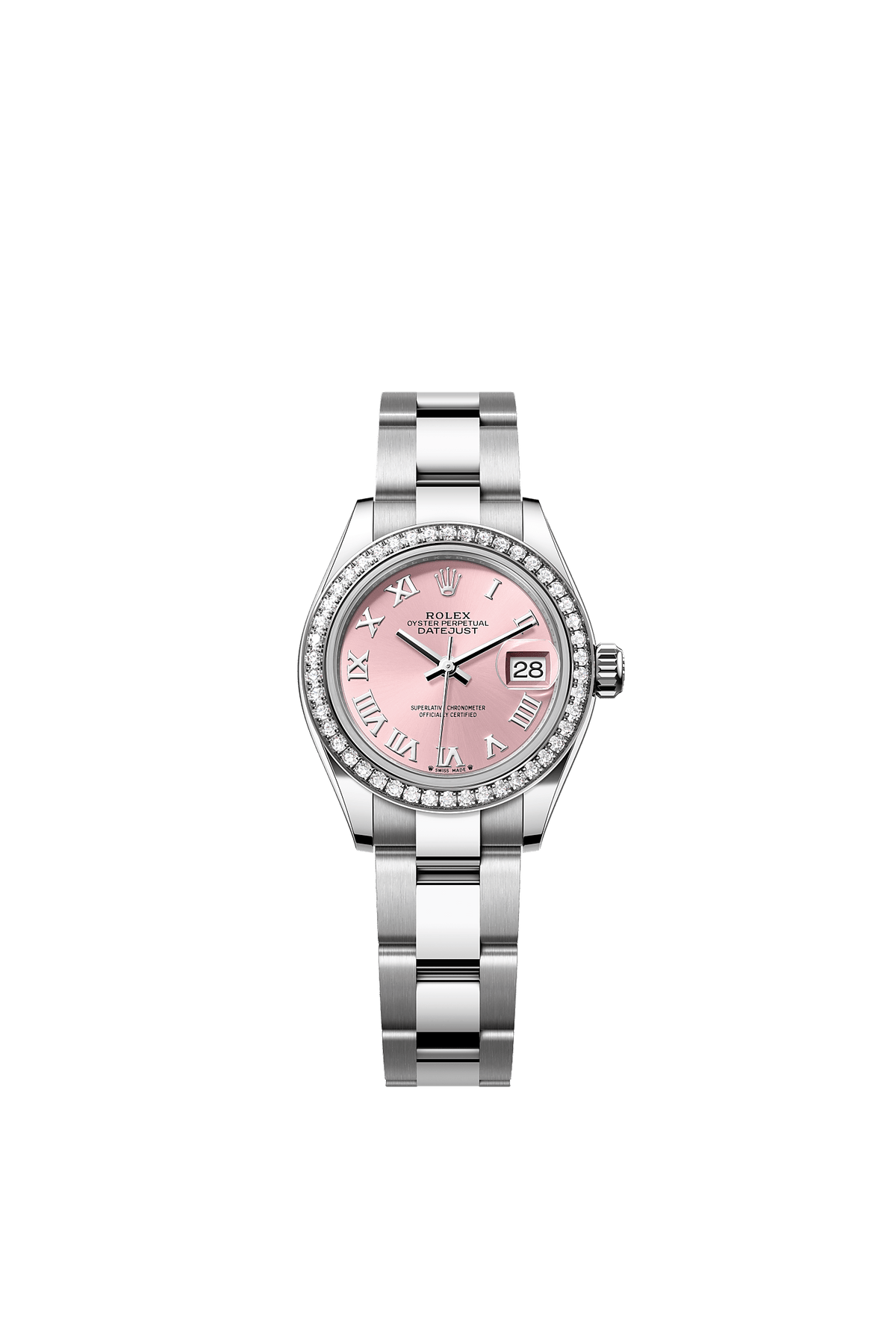 Lady-Datejust 28 Oystersteel White Gold Silver Diamond Dial Oyster Bracelet 28mm Self-Winding Watch