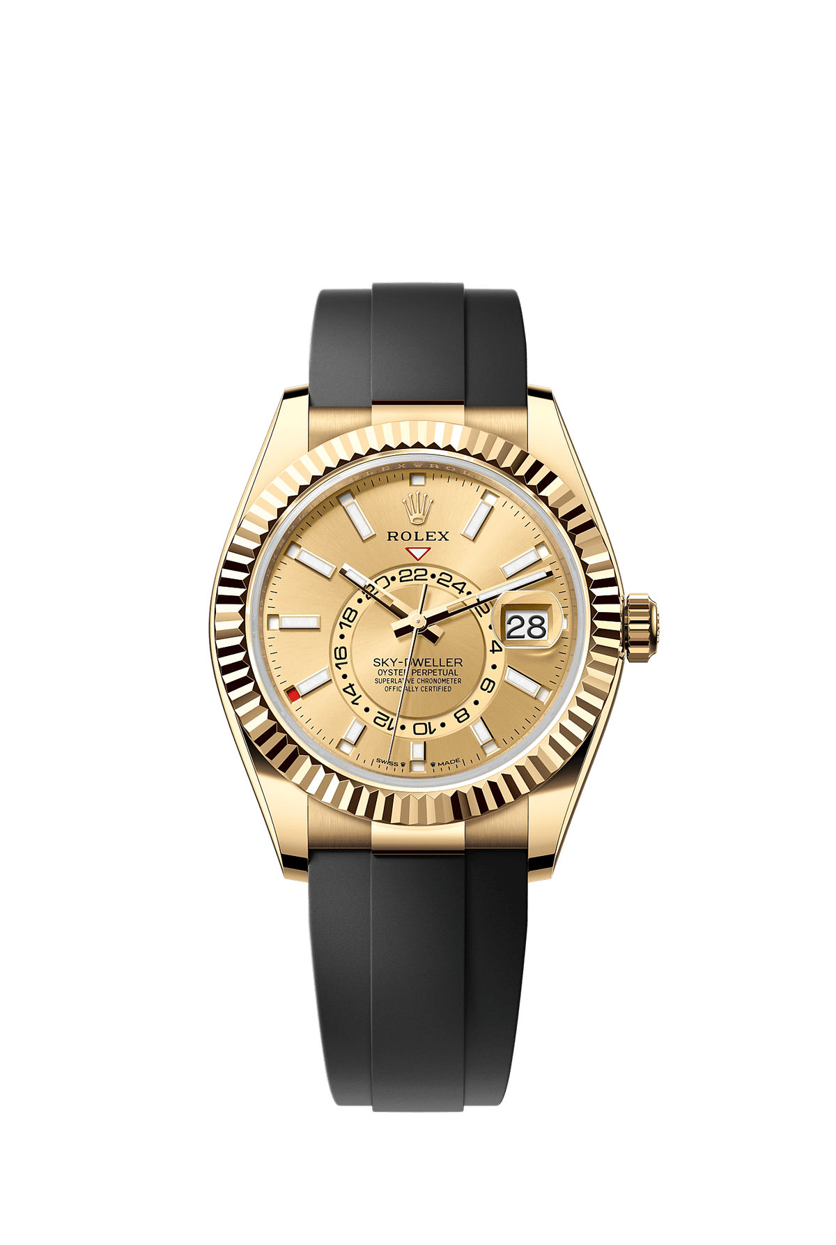 Sky-Dweller 42 Oyster Perpetual Chronometer Watch 42mm 18ct Yellow Gold Champagne Dial Oysterflex Bracelet