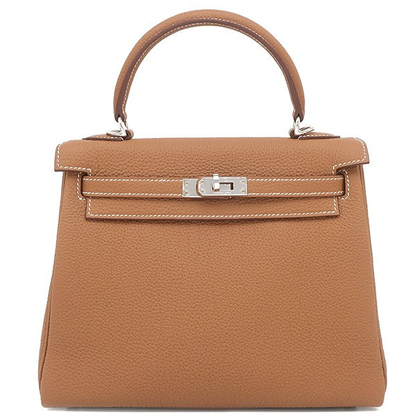 Hermès Kelly 25 Togo Brown / Silver Hardware 01