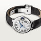 Ballon Bleu 33mm Steel Automatic Silver Guilloché Dial Alligator Strap Watch