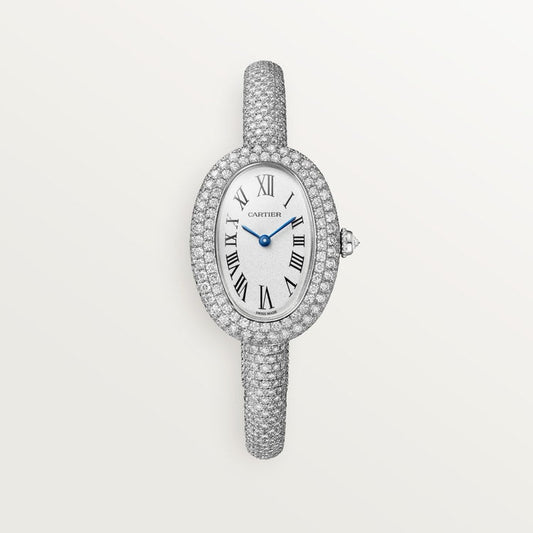 Baignoire Mini 18K White Gold Diamond Silvered Dial White Gold Bracelet Watch