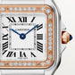 Panthère de Cartier Small 22mm x 30mm Rose Gold Steel Diamond Bezel Blue Crown Silver Dial Rose Gold Steel Bracelet Quartz Watch