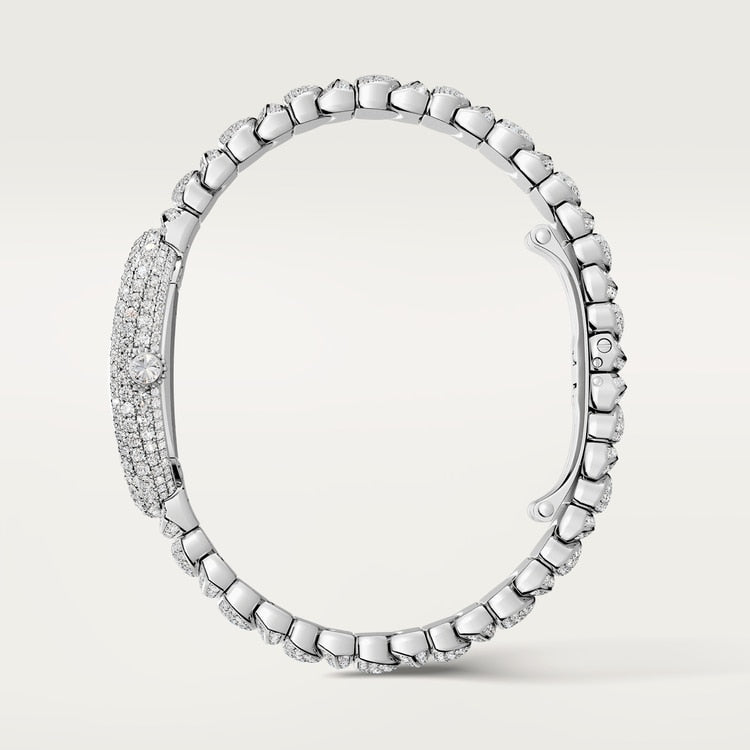 Baignoire Mini 18K White Gold Diamond Silvered Dial White Gold Bracelet Watch