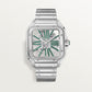 Santos de Cartier Skeleton Large 39.8mm Steel Green Jasper Crown Skeleton Dial Steel Bracelet Manual-Winding Watch