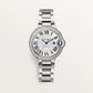 Ballon Bleu 33mm Steel Diamond Bezel Silvered Flinqué Dial Steel Bracelet Automatic Watch