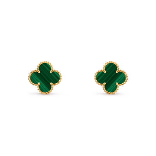 Green Vintage Alhambra earrings 18K Yellow Gold
