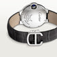 Ballon Bleu 33mm Steel Automatic Silver Guilloché Dial Alligator Strap Watch