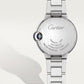 Ballon Bleu 33mm Steel Automatic Silvered Flinqué Dial Diamond-Set Steel Bracelet Watch