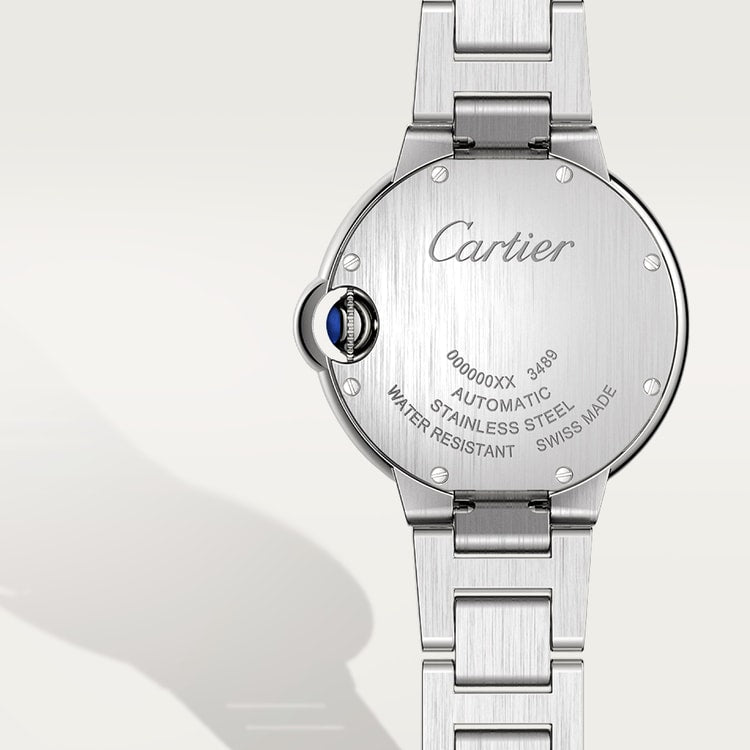 Ballon Bleu 33mm Steel Automatic Silver Guilloché Diamond Dial Steel Bracelet Watch