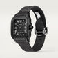Santos de Cartier Large 39.8mm Steel Black Dial Rubber Strap Self-Winding Watch