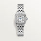Panthère de Cartier Small 23mm x 30mm Steel Diamond Bezel Blue Crown Silver Dial Steel Bracelet Quartz Watch