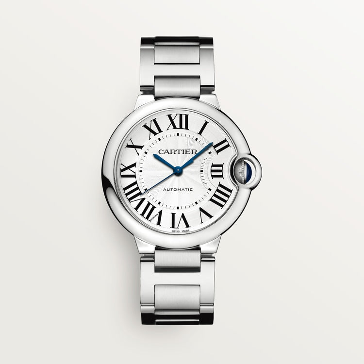 Ballon Bleu 36mm Steel Automatic Silver Guilloché Dial Steel Bracelet Watch