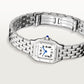 Panthère de Cartier Mini 25mm x 19mm Steel Blue Crown Silver Dial Steel Bracelet Quartz Watch