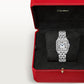Panthère de Cartier Medium 36.5mm x 26.7mm Steel Diamond Bezel Blue Crown Silver Dial Steel Bracelet Quartz Watch