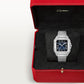 Santos de Cartier Medium 35.1mm Steel Blue Dial Steel Bracelet Self-Winding Watch