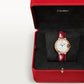 Ballon Bleu 33mm Rose Gold Diamond Case Silver Guilloché Dial Alligator Strap Automatic Watch