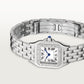 Panthère de Cartier Small 23mm x 30mm Steel Diamond Bezel Blue Crown Silver Dial Steel Bracelet Quartz Watch