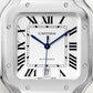 Santos de Cartier Large 39.8mm Steel Blue Crown Silvered Opaline Dial Steel Bracelet Self-Winding Watch