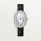 Baignoire Mini 18K White Gold Diamond Silvered Dial Navy Blue Alligator Strap Watch
