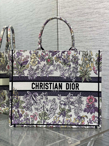 Floral Embroidered Tote Bag