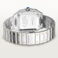 Santos de Cartier Large 39.8mm Steel Yellow Gold Bezel Silvered Opaline Dial Steel Bracelet Self-Winding Watch