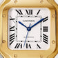 Santos de Cartier Medium 35.1mm Yellow Gold Blue Crown Silvered Opaline Dial Yellow Gold Bracelet Self-Winding Watch