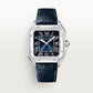 Santos de Cartier Medium 35.1mm Steel Blue Dial Steel Bracelet Self-Winding Watch