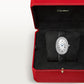 Baignoire Mini 18K White Gold Diamond Silvered Dial Navy Blue Alligator Strap Watch