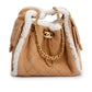 Chanel Brown Suede Quilted Shearling Small 25 Handbag w/ Box 01
