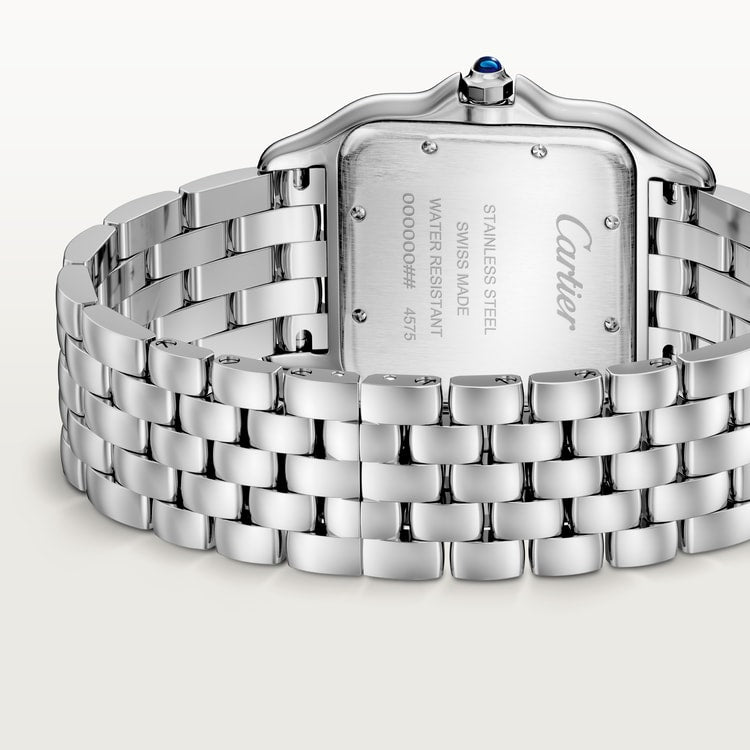 Panthère de Cartier Large 42mm x 31mm Steel Blue Crown Silvered Dial Steel Bracelet Quartz Watch