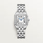 Panthère de Cartier Medium 36.5mm x 26.7mm Steel Diamond Bezel Blue Crown Silver Dial Steel Bracelet Quartz Watch