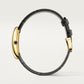 Baignoire Mini 18K Yellow Gold Silvered Dial Black Alligator Strap Watch