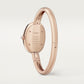 Baignoire Mini 18K Rose Gold Diamond Silvered Dial Alligator Strap Watch
