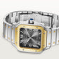 Santos de Cartier Large 39.8mm Steel Yellow Gold Blue Crown Anthracite Gray Dial Steel Bracelet Automatic Watch