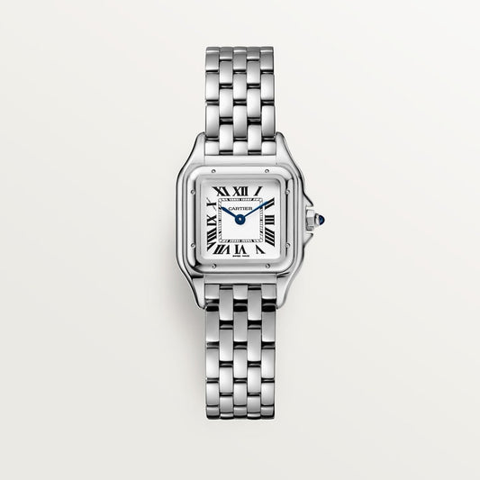 Panthère de Cartier Small 23mm x 30mm Steel Blue Crown Silvered Dial Steel Bracelet Quartz Watch