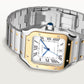 Santos de Cartier Large 39.8mm Steel Yellow Gold Bezel Silvered Opaline Dial Steel Bracelet Self-Winding Watch