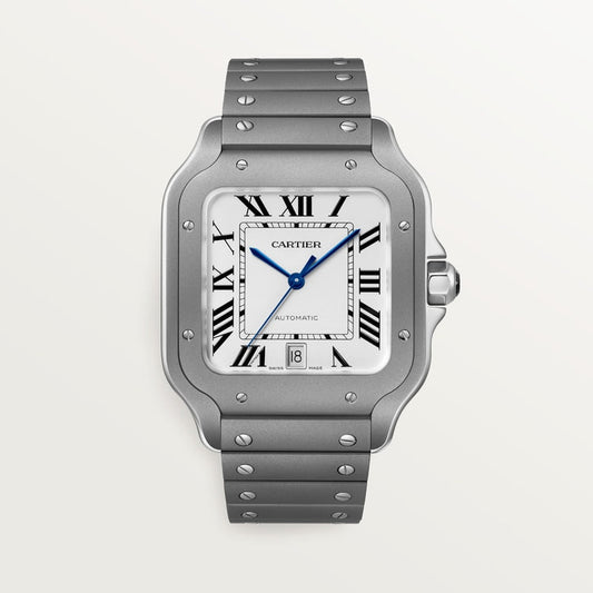 Santos de Cartier Large 39.8mm Titanium Silvered Opaline Dial Titanium Bracelet Self-Winding Watch