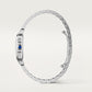 Santos de Cartier Small 34.5mm x 27mm Steel Blue Crown Silver Sunray Dial Steel Bracelet Quartz Watch