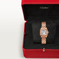 Panthère de Cartier Small 22mm x 30mm Rose Gold Diamond Bezel Diamond Crown Silvered Dial Rose Gold Bracelet Quartz Watch