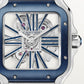 Santos de Cartier Skeleton Large 39.8mm Steel Blue Crown Skeleton Dial Steel Bracelet Manual-Winding Watch