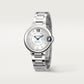 Ballon Bleu 33mm Steel Automatic Silvered Flinqué Dial Diamond-Set Steel Bracelet Watch